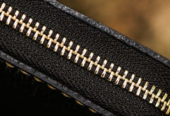 Handmade leather Geneisha biker wallet clutch zip long wallet black leather men phone