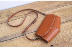 Cute LEATHER Sling Bag Side Bags Brown WOMEN Saddle SHOULDER BAG Small Crossbody Purses FOR WOMEN