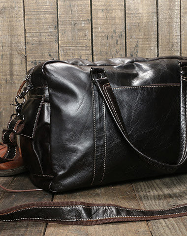 Cool Leather mens Travel bag Duffle Bag Weekender Bag Overnight Bag shoulder bags