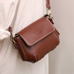 Brown LEATHER Small Cute Side Bag WOMEN SHOULDER BAG Small Crossbody Purse FOR WOMEN
