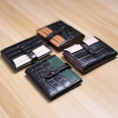 Black&Pink Cute Women Leather Slim Wallet Card Wallet Mini Billfold Wallets Slim Pink Card Holder Wallets For Women