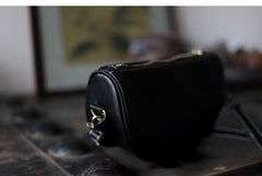 Black LEATHER Saddle Side Bags WOMEN Contrast SHOULDER BAGs Small Crossbody Purse FOR WOMEN