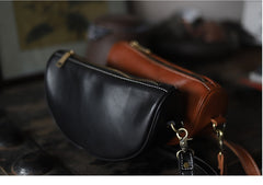 Brown LEATHER Saddle Side Bags WOMEN Contrast SHOULDER BAGs Small Crossbody Purse FOR WOMEN