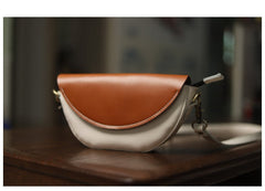 Brown&Green LEATHER Saddle Side Bag WOMEN Contrast SHOULDER BAG Small Crossbody Purse FOR WOMEN
