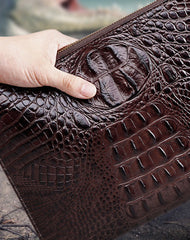 Cool Leather large wristlet wallets leather men zipper clutches wallet for men