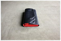 Classic Black Leather Womens Wallet Bifold Clutch Wallet Long Wallet for Women
