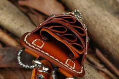 Cool Tan Leather Mens Hairstylist Tool case Barber pouch Scissors Cases Waist Fanny Bag for Men
