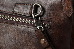 Vintage Leather Mens Wristlet Wallet Handmade Zipper Clutch Wallet for Men