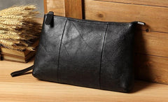 Vintage Leather Mens Wristlet Wallet Handmade Zipper Clutch Wallet for Men