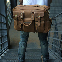 Cool Leather Mens Large Travel Bag Handbags Shoulder Bags Weekender Bag for men