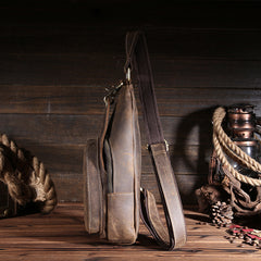 Cool Leather Sling Bag for Men Vintage Chest SLing SHoulder Bag For Men