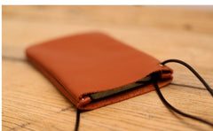 Cute Brown LEATHER Side Bag Pouch Phone WOMEN SHOULDER BAG Slim Phone Crossbody Pouch FOR WOMEN