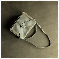 Cute Gray Mini Leather Womens Satchel Handbag Small Satchel Shoulder Bag Small Satchel Bag for Women