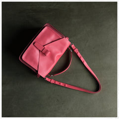Cute Pink Red Mini Leather Womens Satchel Handbag Small Satchel Shoulder Bag Small Satchel Bag for Women