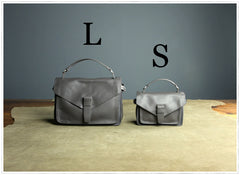 Cute Dark Gray Mini Leather Womens Satchel Handbag Small Satchel Shoulder Bag Small Satchel Bag for Women