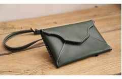 Cute Black LEATHER Envelope WOMEN SHOULDER BAG Handmade Slim Envelope Crossbody Purse FOR WOMEN