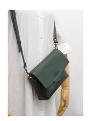 Cute LEATHER Small Side Bag Green WOMEN SHOULDER BAG Small Handmade Crossbody Purse FOR WOMEN