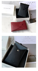 Cute Women Black Leather Slim Key Wallet Keychain with Wallet Coin Change Wallet For Women
