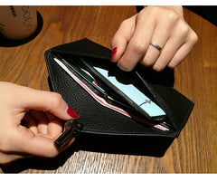 Cute Womens Purple Leather Envelope Wallet Slim Clutch Purse Checkbook Long Wallet for Women