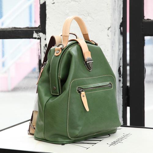 cute womens leather backpack Fashion Handmade Womens Black Leather Backpack Satchel Bag Black School Backpack for Women