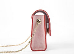 Cute Leather Womens Mini Chain Crossbody Purse Makeup Tiny Chain Shoulder Bags for Women