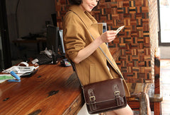 Handmade vintage leather Satchel Bags crossbody bag Shoulder Bag for girl women