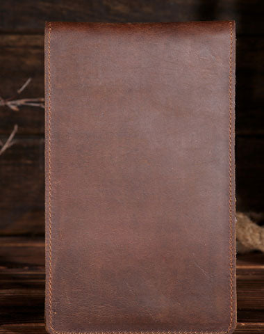 Handmade Genuine Leather Mens Wallet Cool Long Multi Card Wallet for Men