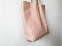 Fashion Womens Light Pink Leather Oversize Tote Bag Pink Shoulder Tote Bag Pink Handbag Tote For Women