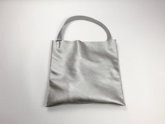 Fashion Womens Silver Leather Vertical Tote Bag Silver Shoulder Tote Bags Handbag Tote For Women