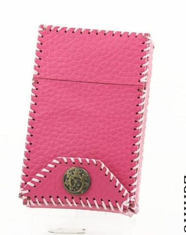 Cool Handmade Leather Womens Pink Cigarette Holder Case Cigarette Holder for Women