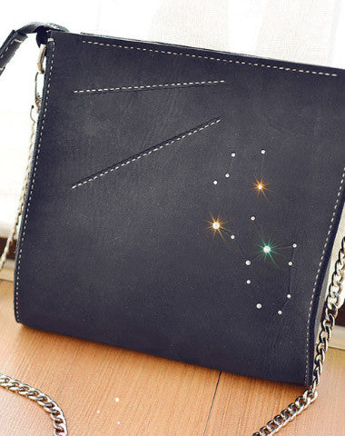 Handmade Leather purse clutch shoulder bag constellation women leather crossbody bag