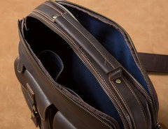 Leather Mens Cool Messenger Bags Briefcase Work Bag Business Bag Laptop Bag for men