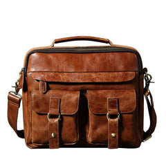 Leather Mens Cool Messenger Bags Briefcase Work Bag Business Bag Laptop Bag for men