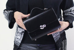 Genuine Leather fashion black shoulder bag for women leather crossbody bag