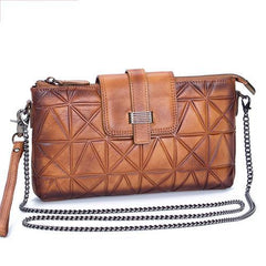 Purple Leather Geometric Womens VIntage Chain Shoulder Bag Side Bag Red Chain Clutch Purse for Ladies