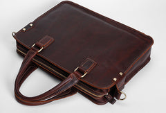Cool Leather mens Briefcase Vintage Business Briefcase laptop Briefcase for Men