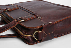 Cool Leather mens Briefcase Vintage Business Briefcase laptop Briefcase for Men