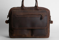 Leather vintage mens Briefcase Shoulder Bag Laptop Bag Handbag
