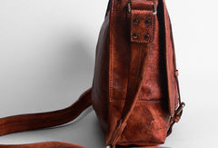 Handmade Cool leather mens messenger bag shoulder bag vintage bag