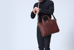 Cool leather mens Briefcase laptop Briefcase Work Briefcases shoulder bag for Men