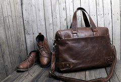 Cool leather mens Briefcase laptop Briefcase Business Bag shoulder bag for men