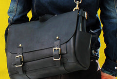 Handmade leather mens Briefcases messenger bagshoulder vintage laptop bag