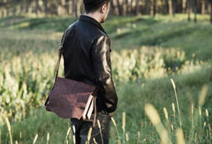 Cool leather mens messenger Bag Vintage Shoulder Laptop Bag for Men
