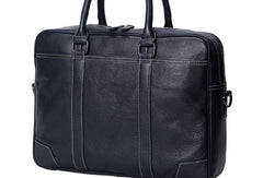 Cool Black leather mens Briefcase laptop Briefcase Work Shoulder Bag for Men