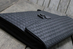 Genuine Leather braided large clutch leather men phone pad zip clutch vintage wallet for men