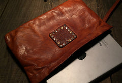 Genuine Leather large clutch leather men phone pad zip clutch vintage wallet for men