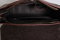 Handmade leather men Briefcase messenger red brown shoulder ipad bag vintage bag