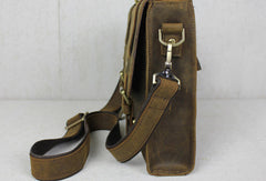 Handmade leather men Briefcase messenger coffee shoulder bag vintage bag