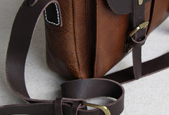 Handmade leather men Briefcase messenger Coffee Brown shoulder bag vintage bag for him