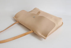 Handmade Leather handbag shoulder bag beige for women leather shoulder bag